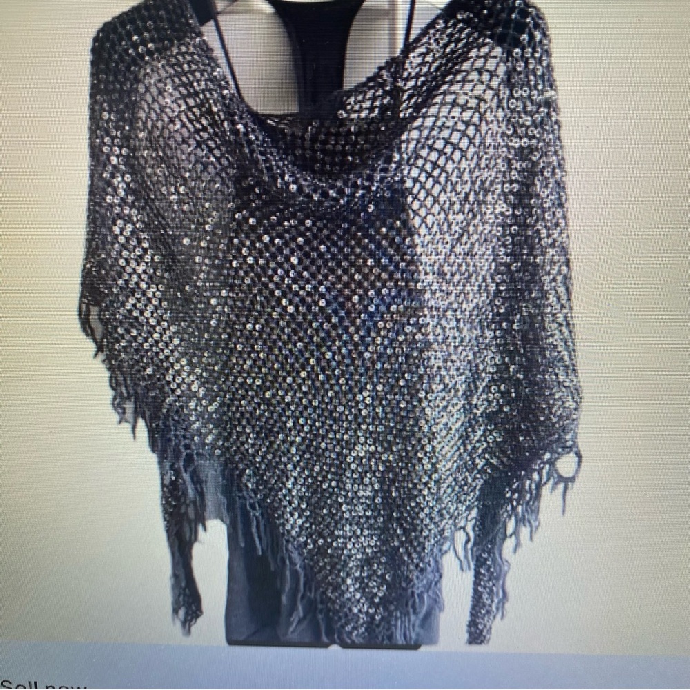 Alice & Olivia Crochet Sequin Scarf Tank size m